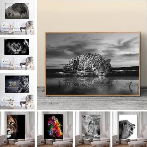 Cheetah Canvas Painting Animal Wall Art Landscape Posters and Print Wall Pictures for Living Room Decoration Home Cuadros Decor