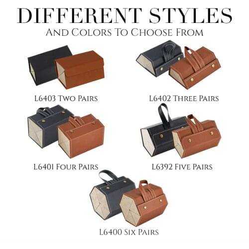 Leather Multiple Glasses Storage Case PU Leather 2/3/4/5/6 Pairs of Sunglasses Holder Box Eyeglasses Storage Box TUE88