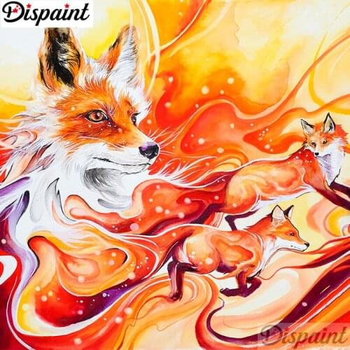 Dispaint 5d Diamond Painting Full Square/Round "Animal fox" Picture Of Rhinestone DIY Diamond Embroidery Home Decor A12973