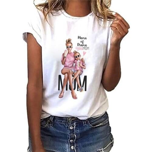 New for 2021 Summer Simple Top Casual Fashion Mom Life O-Neck Short Sleeve Hipster T shirt tee shirt femme