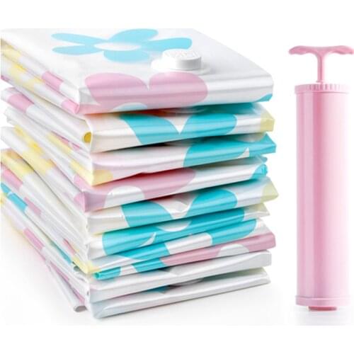 4PCS Multi-size Vacuum Storage Bags With Double Zipper,for Comforters Clothes Pillows Travel Space Saver Seal Bags