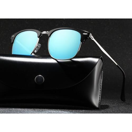 With Case Polarized Sunglasses Half Frame Sun Glasses Famous Brand Sunglases Polaroid Sunglasses Retro Feminino for Women Men