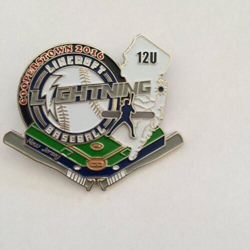 Custom trading pins 2.5" baseball nickel plated lapel pin with slipper and butterfly clutch on backing