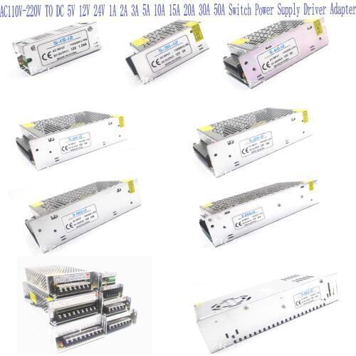 Factory Directly Sell AC 110V-220V TO DC 5V 12V 24V 1A 2A 3A 5A 10A 15A 20A 30A 50A Switch Power Supply Driver Adapter LED Strip