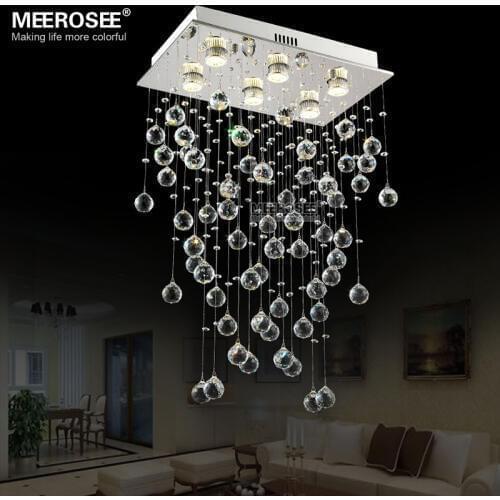 Rectangle Crystal Light Fixture Ceiling mounted Living room Bedroom Lamp Lustres de cristals Lighting with real K9 crystals