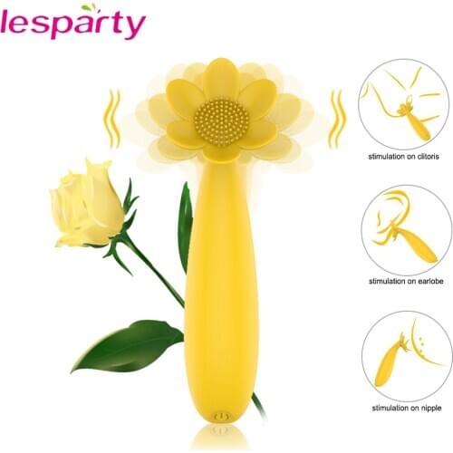 Rose Flower G Spot Vibrator Dildo Sex Toys For Women Blowjob Tongue Lick Clitoris Stimulator Masturbator Vaginal Nipple Massager