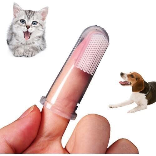 1X Hot Selling Super Soft Pet Finger Toothbrush Teddy Dog Brush Bad Breath Tartar Teeth Tool Dog Cat Cleaning Supplies -5.5 cm