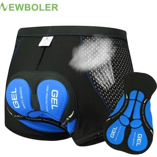 NEWBOLER 5D gel Mens Cycling Underwear Shorts Padded MTB Road Bike Bicycle Underwear Shorts Breathable Quick Dry Cycling Shorts