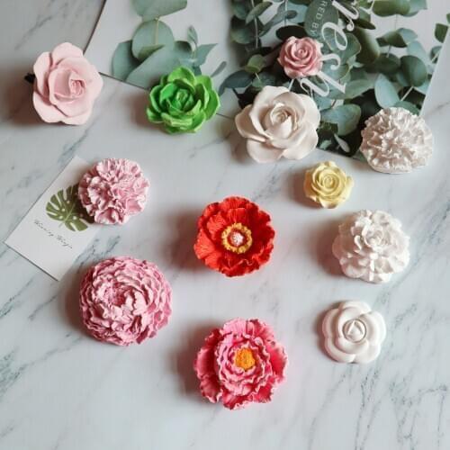 Silicone Plaster Flower Molds Handmade Soap Molds Fondant Flower Cake Molds Gypsum Rose Molds