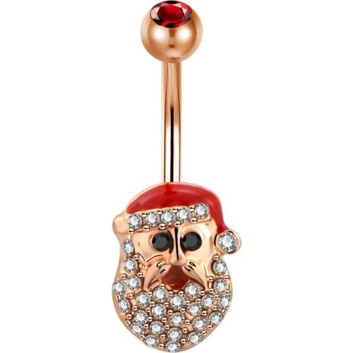 Body Punk 2020 News Christmas Design Belly Button Rings Santa Claus Navel Rings Body Piercing Jewelry