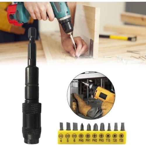 1/4" Hex Shank Magnetic Bit Holder Tip Drill Screw Tool Electric Drill Screwdriver Extension Rod