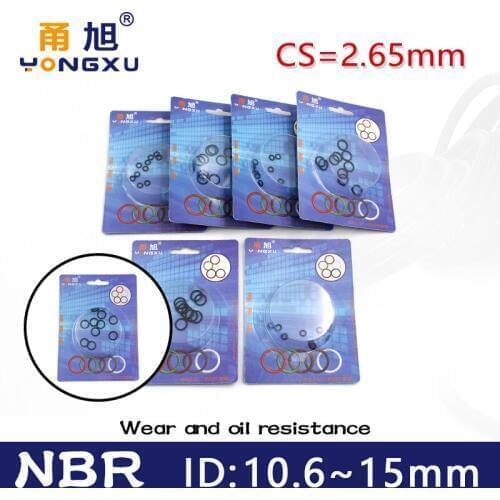 Boxed nitrile rubber NBR seal O-ring thickness CS 2.65mm ID 10.6/11.2/11.8/12.5/13.2/14/15mm Gasket oring oil resistance