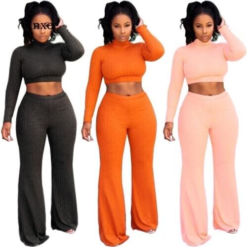 Women Cotton Crop Top Pants Kit Tracksuits Women Female Lady Spring Autumn Womens Two Piece Set Womens Suit Outfits Clothing