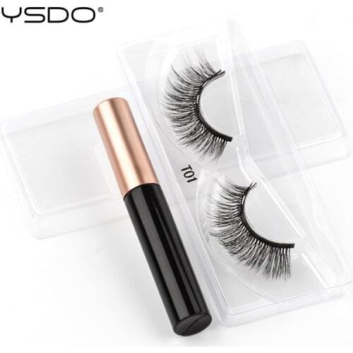 YSDO 1 Pair Magnetic Eyelashes Makeup Lashes 3D Mink Lashes Soft maquiagem False Eyelashes Eyeliner Tweezers Sets Faux Eyelash