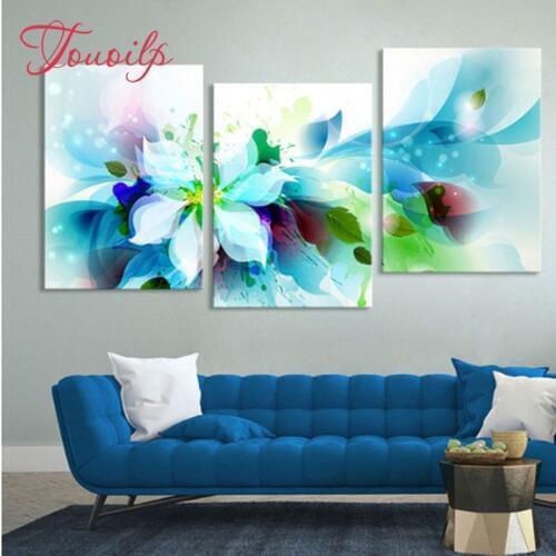 3pcs/set,Full,Diamond Embroidery,5D diy Diamond Painting,triptych,Flower,Cross Stitch,Diamond Mosaic,Needlework,home decoration