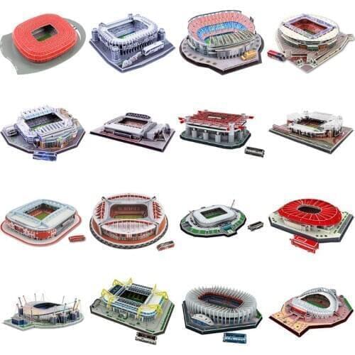DIY 3D Puzzle Jigsaw World Football Stadium Soccer Playground Assembled Building