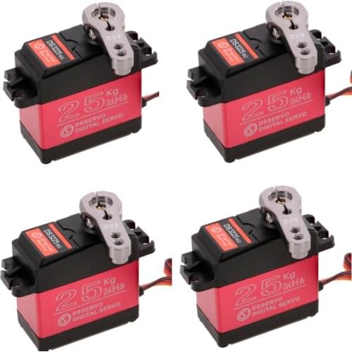 4PCS DSSERVO DS3225 Servo 25KG Metal Gear Digital Servo High Torque Waterproof Digital Servo for 1:8/1:10/1:12 RC Cars Parts