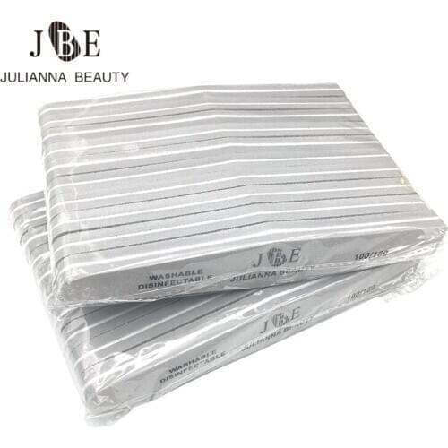 50Pcs High Quality Professional Nail Art Files UV Gel Polish Drop Shape Sanding Files Block 100/180 Grits Women Nail Tools Sets