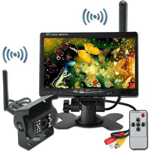 7 inch Wireless TFT LCD Rear View Monitor 170 degree CMOS IR Night Vision Backup Camera