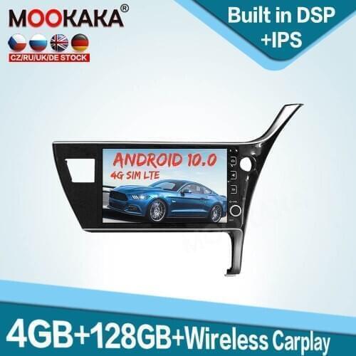 4G SIM LTE Android 10.0 128G Car GPS Navigation Multimedia Player for Toyota Corolla 2016 - 2018 RHD Auto Radio Stereo Head Unit