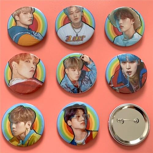 KPOP Ateez HONG JOONG WOO YOUNG MIN GI YUN HO YEO SANG SEONG HWA SAN JONG HO Brooches Badge Brooch Badge Atiny Fans Gilfs New