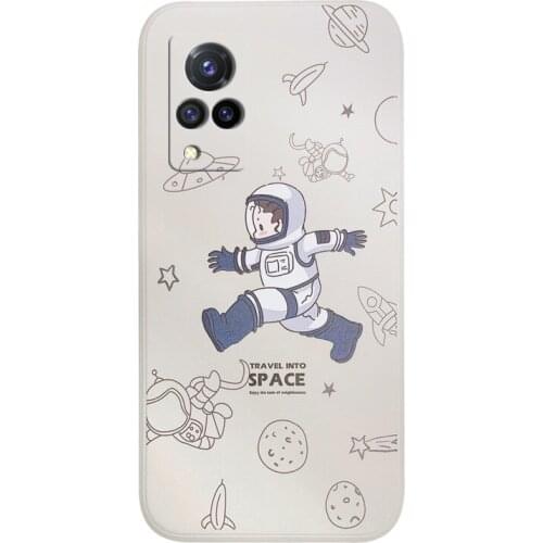 Mobile Phone Cases for Xiaomi Redmi Note 10 Pro 8 9c Shockproof Lens Protection Smartphone Case Cartoon Space Astronaut