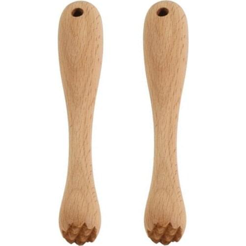 2pcs Wooden Food Muddler Grinding Rod Wood Pestle Garlic Masher Muddler Manual Baby Complementary Food Grinding Stick for Daily