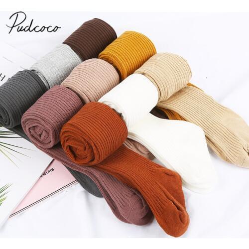 Pudcoco 2019 Baby Autumn Winter Tights Baby Toddler Kids Girls Cotton Warm Pantyhose Stockings Solid Candy Color Tight 0-4Years