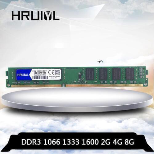 HRUIYL Memory RAM DDR3 4GB 8GB 2GB 1066mhz 1333mhz 1600MHZ PC3-8500U PC3-10600U PC3-12800U Desktop PC Memoria DIMM 4G 8G 240 pin