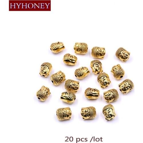 HYHONEY 20Pcs/Lot Buddha head alloy DIY for Bracelet Handmade Jewelry making Accessories Wholesale