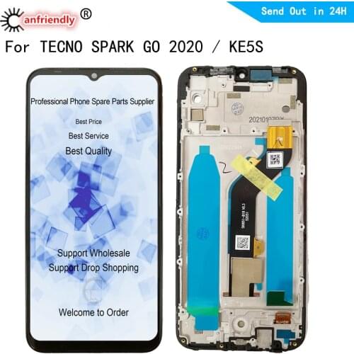 KE5s LCD 6.52" IPS For Infinix Tecno Spark Go 2020 KE5S LCD Display Touch Panel Screen Digitizer With Frame Assembly