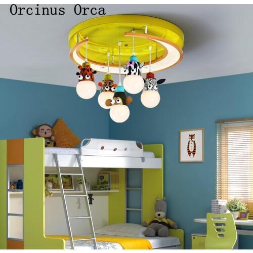 Cartoon Creative Giraffe ceiling lamp Boys, Girls, Bedrooms, Childrens Rooms, Modern Simple LED Color Animal ceiling lamp