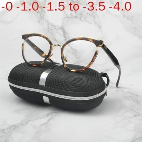 2020 New Round Myopia Glasses Brand Full Frame Cat Nearsighted Eyewear Short-sight For Women&Men-1.0to-6.0 NX
