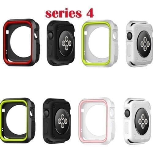 Hot sale Sports Silicone Cover Frame Soft Rubber Full Protective Case For Apple Watch strap For iwatch 6 5 4 SE 40mm 44mm