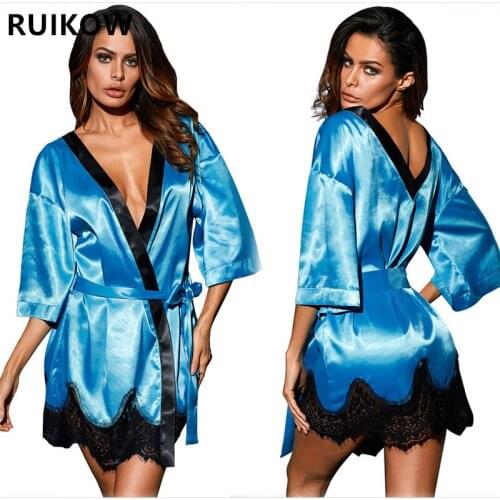 New Women Erotic Underwear Lingerie Sexy Night Gown Robe + G-string Plus Size Lace Nightwear Intimate & Sleepwear for Hot Ladies