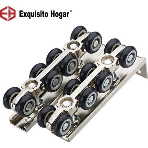 Furniture Caster Sliding Door Hanging Round Glass Hardware F Pulley Hanging Mute Rail Wheel Balcony Sliding Cabinet 8 Wheel