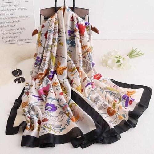 Luxury brand silk scarves classic Spring Women Silk Scarf Printing Shawl New large Foulard Hijab 180*90cm bandanna muffler