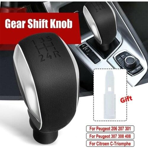 5-Speed Gear Shift Knob Head Shifter Black Silver for Peugeot 605 406 205 407 Citroen SAXO XSARA