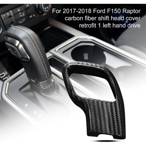 Gear Shifter Knob Trim Waterproof Self-adhesive Carbon Fiber Black Gear Shift Head Sticker for Ford F150 Raptor 2017-2018