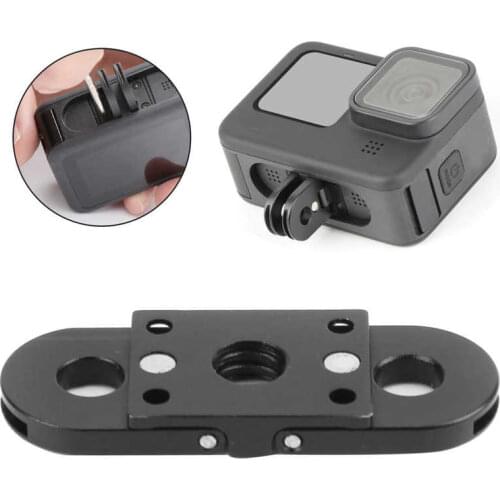 Aluminum Alloy Folding Finger Tripod Mount Adapter with 1/4in Screw Hole for GoPro Hero 9 8 for GoPro MAX Camera Accessories