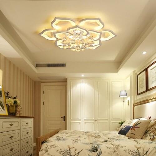Modern Minimalist Flower-shaped Ceiling Chandelier Remote Control Creative Restaurant Bedroom LED Indoor Household Dimmable Lamp