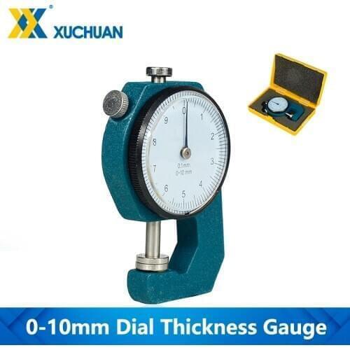 Dial Thickness Gauge 0.1mm Flat Head Meter Thickness Meter Tester 0-10 mm For Leather Film Paper Measuring Tools Tester