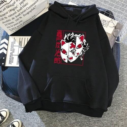 Demon Slayer Anime Hoodie Women Men Japanese Print Plus Size Hoodies Tanjiro Kamado Harajuku Pink Streetwear