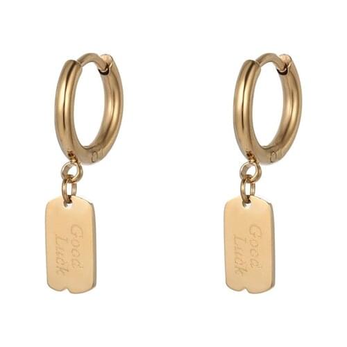 New Vintage Gold Color Rectangular Round Earrings For Women Hanging Dangle Ear Rings Occult Light Jewelry Womens Earngs