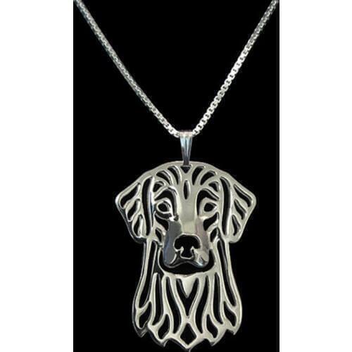 New Unique Romantic Gold Silver Color Flat Coated Retriever Pendant Necklace Hunger Games Necklace Women Best Friend Choker