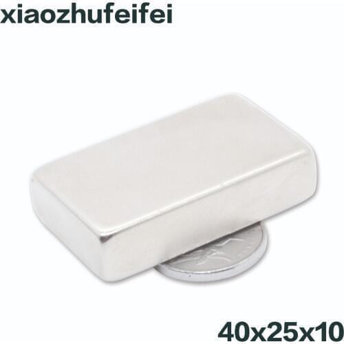 5pcs Strong Block Cuboid Neodymium Magnets 40mm x 25mm x 10mm Rare Earth 40*25*10 free shipping 40mm*25mm*10mm