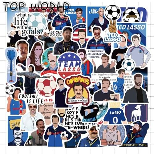 10/50Pcs/set Cartoon Ted Lasso TV Show Mixed Graffiti Stickers For Luggage Diy Case Skateboard Decals Laptop Helmet Guitar