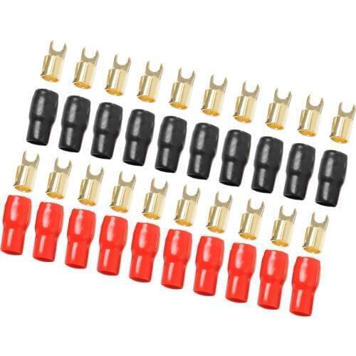 10 Pairs 4 AWG Gauge Fork Terminals Wire Connector Kit Positive+Negative