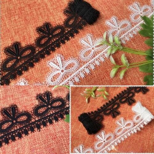 14yards Width 4.7cm white Water soluble polyester lace trim fabric ribbons DIY dress clothing skirt edge curtain accessories