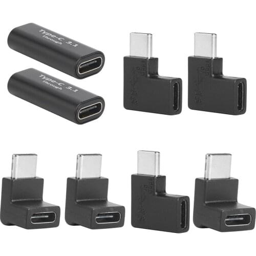 2Pcs USB 3.0 Type C Extend Adapters Fast Charging Data Sync Gender Changer Straight Converter for Smartphone